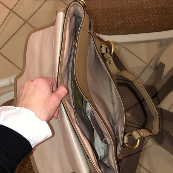 COACH CAMPBELL LEATHER EVA FLAP SATCHEL CAMEL/TAN - Picture 4 of 4